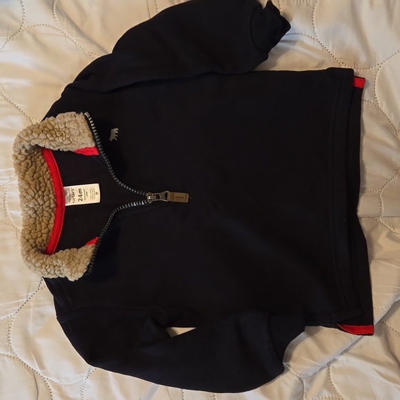 3/4 zip Sweatshirt with Sherpa like collar - Picture 1 of 2